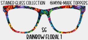 Stained Glass Rainbow Floral 1