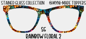 Stained Glass Rainbow Floral 2
