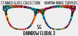 Stained Glass Rainbow Floral 3